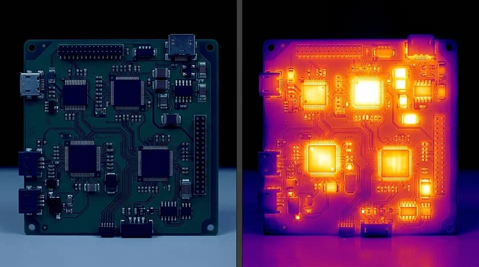Illustrative thermal validation image for compact servo drive electronics
