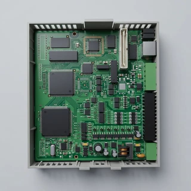 Driver-encoder integrated servo board PCBA stack combining FOC drive and absolute encoder on a single compact module